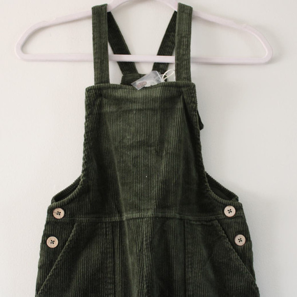 NWT Rylee and Cru Jeanette Forest Green Corduroy Overalls 12-14 Year - Picture 2 of 11